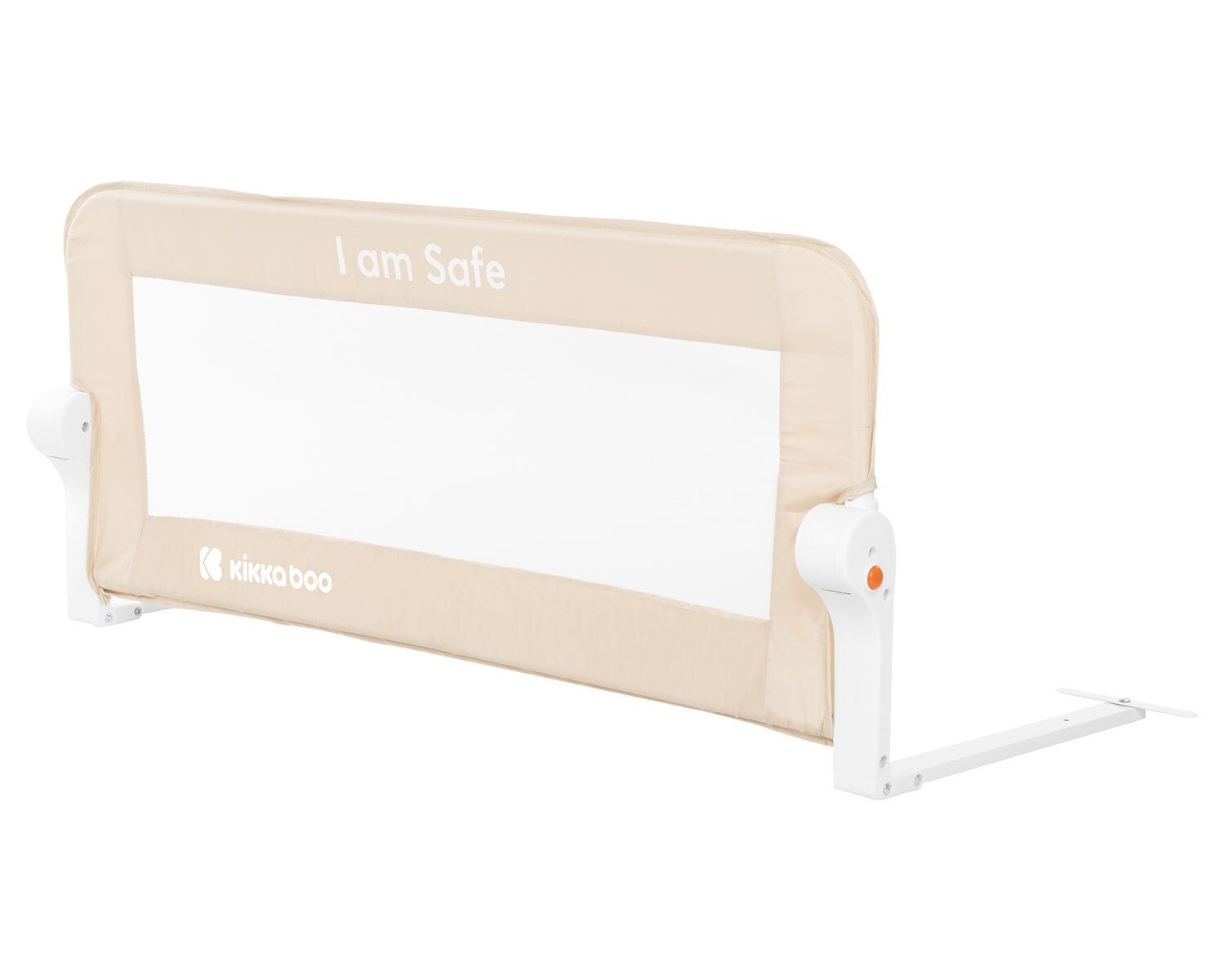 Kikkaboo Bettschutzgitter I am safe 102 cm lang, für Matratzenstärke 12 - 20 cm beige