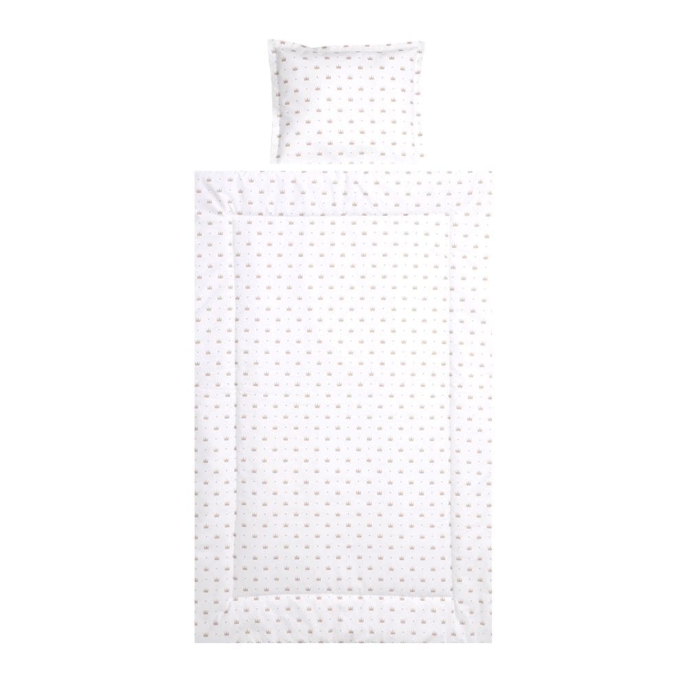 Lorelli Kinderbettw&auml;sche 3-teilig, Decke 140 x 95 Kissen 43 x 35 Laken 150 x 100 wei&szlig; beige - Bild 1