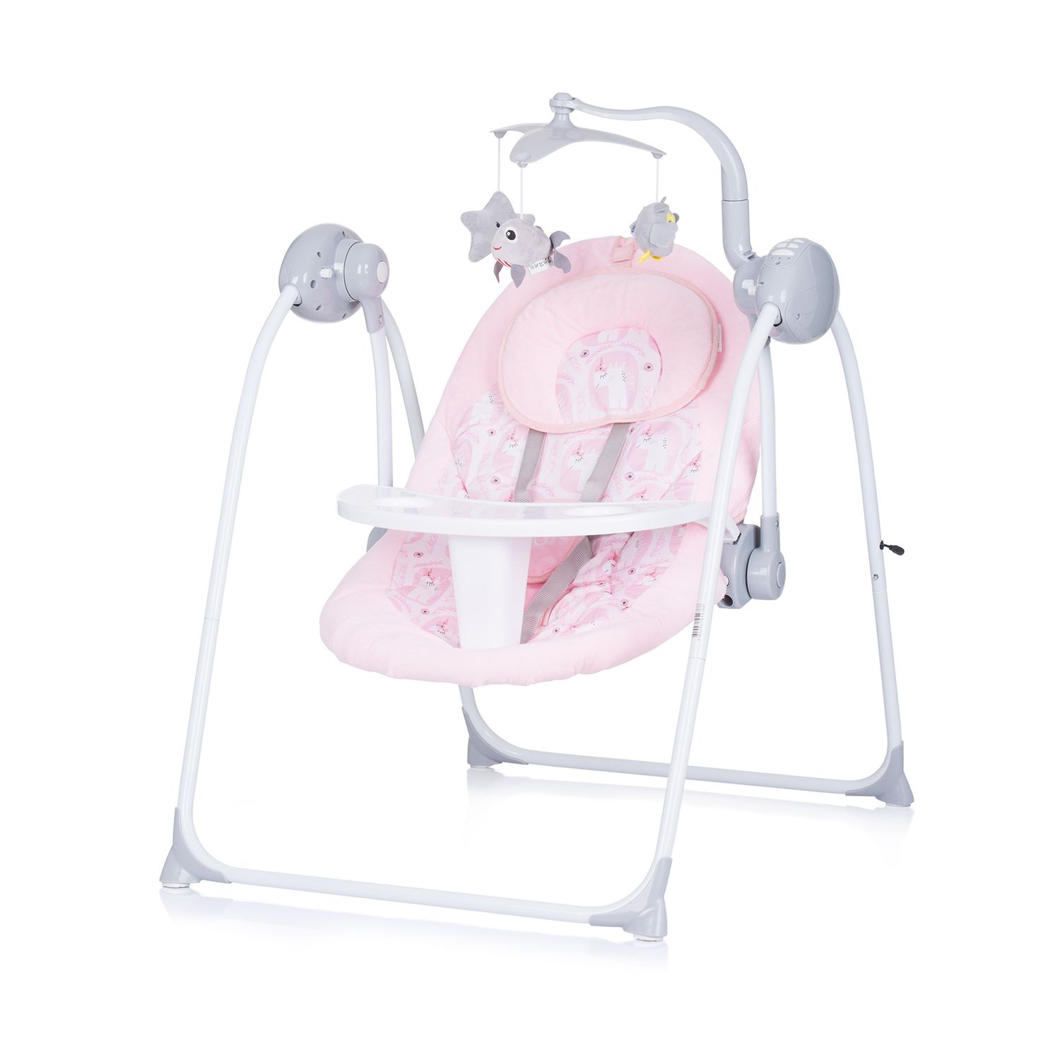 Chipolino Babywippe Nux klappbar Musik Schwingfunktion Fernbedienung Spielbogen rosa - Bild 1
