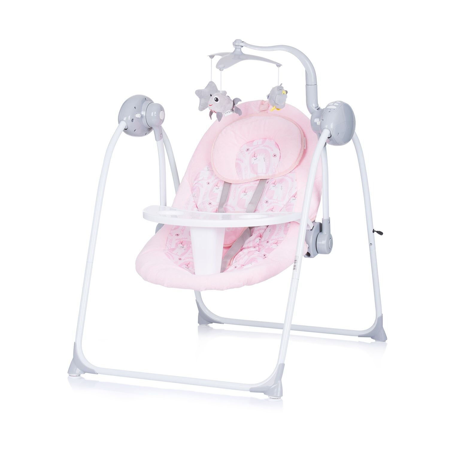 Chipolino Babywippe Nux klappbar Musik Schwingfunktion Fernbedienung Spielbogen rosa | 03800931049799