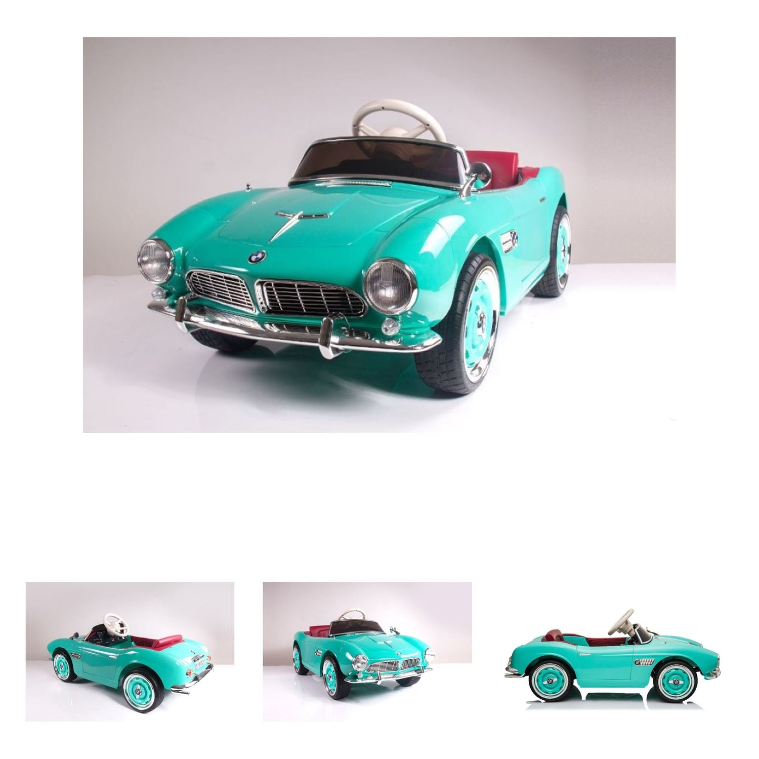 Kinder Elektroauto BMW 507 Oldtimer, lizenziert, Fernbedienung, Trolley Funktion gr&uuml;n - Bild 1
