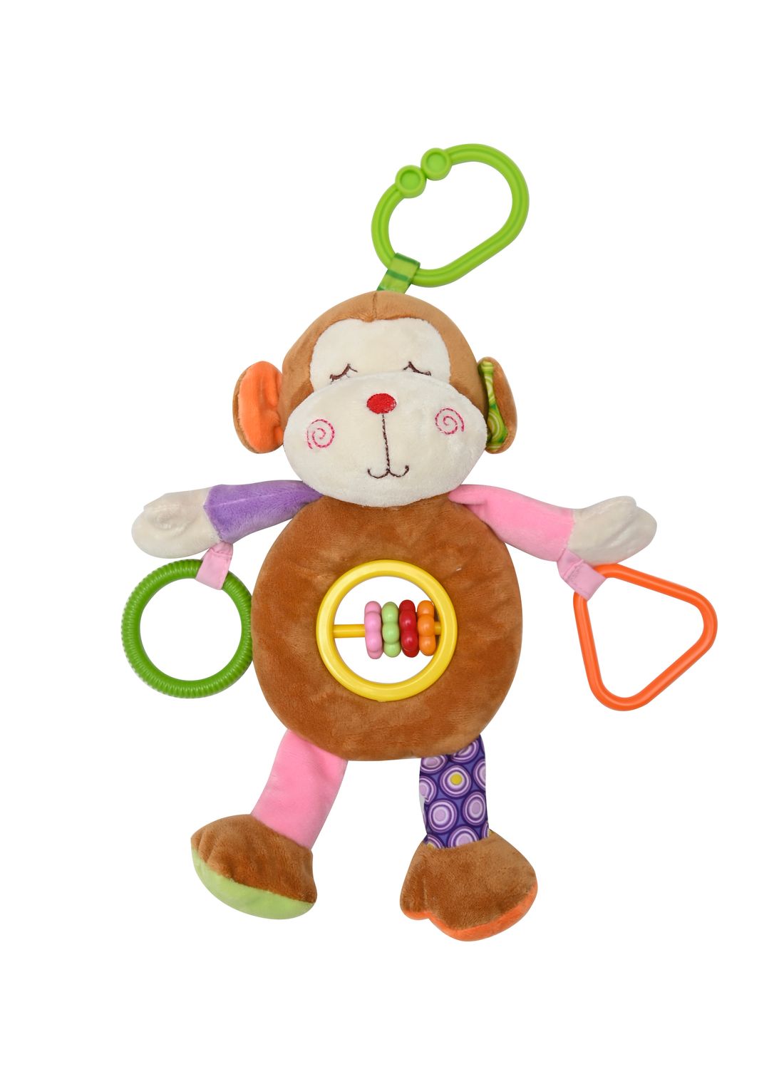 Lorelli Baby Kuscheltier Activitiy Spielzeug Pl&uuml;sch, Greifling, C-Ring ab Geburt braun - Bild 1