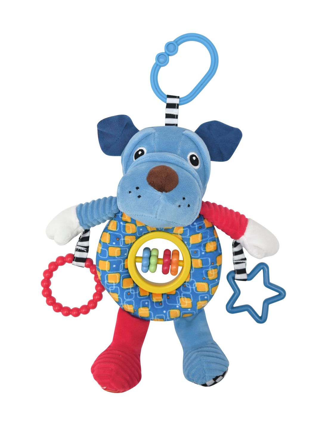 Lorelli Baby Kuscheltier Activitiy Spielzeug Pl&uuml;sch, Greifling, C-Ring ab Geburt blau - Bild 1