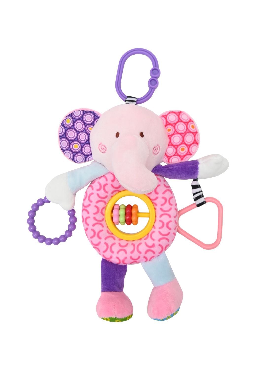 Lorelli Baby Kuscheltier Activitiy Spielzeug Pl&uuml;sch, Greifling, C-Ring ab Geburt rosa - Bild 1