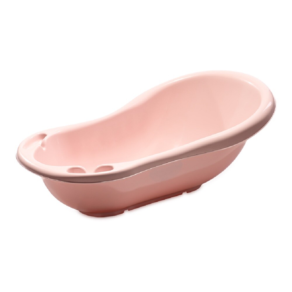 Lorelli Babybadewanne mit Ablagef&auml;cher, 84 cm lang, ergonomische Form ab Geburt rosa Wolke - Bild 1