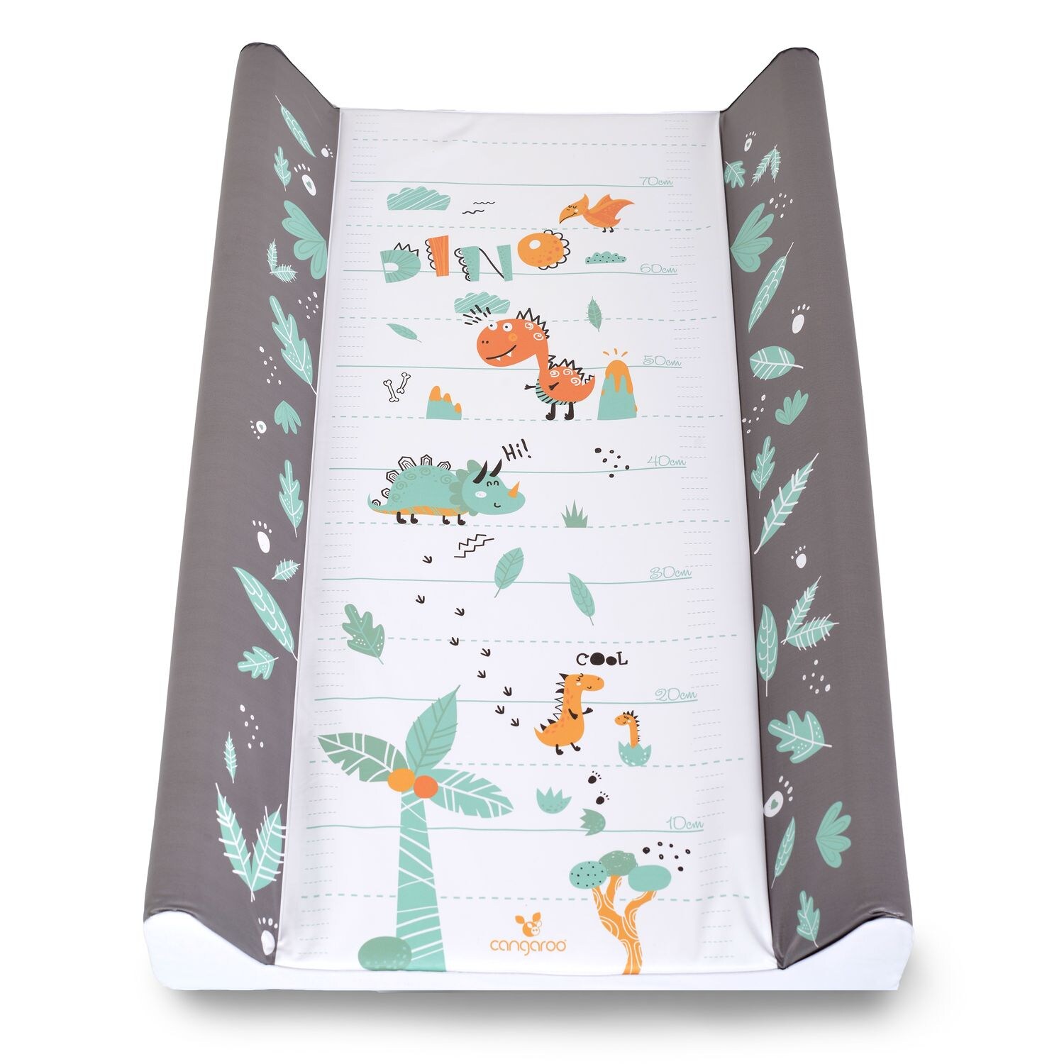 Cangaroo Wickelauflage Dino 50 x 80 cm, seitlicher Rand, abwaschbar, ab Geburt grün | 03800146268930