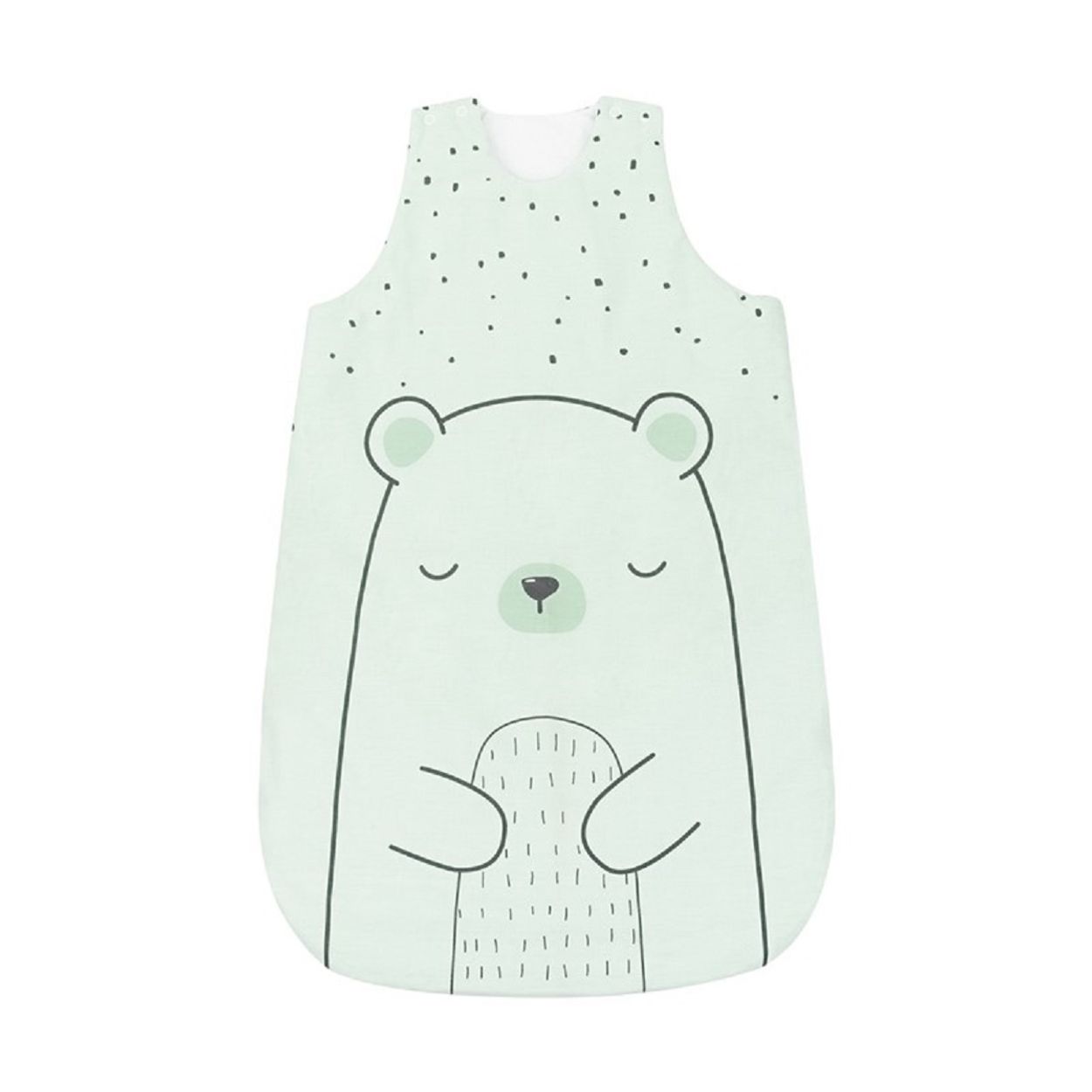 Kikkaboo Babyschlafsack B&auml;r 6-18 Monate L&auml;nge 90 cm Baumwolle, Rei&szlig;verschluss gr&uuml;n - Bild 1