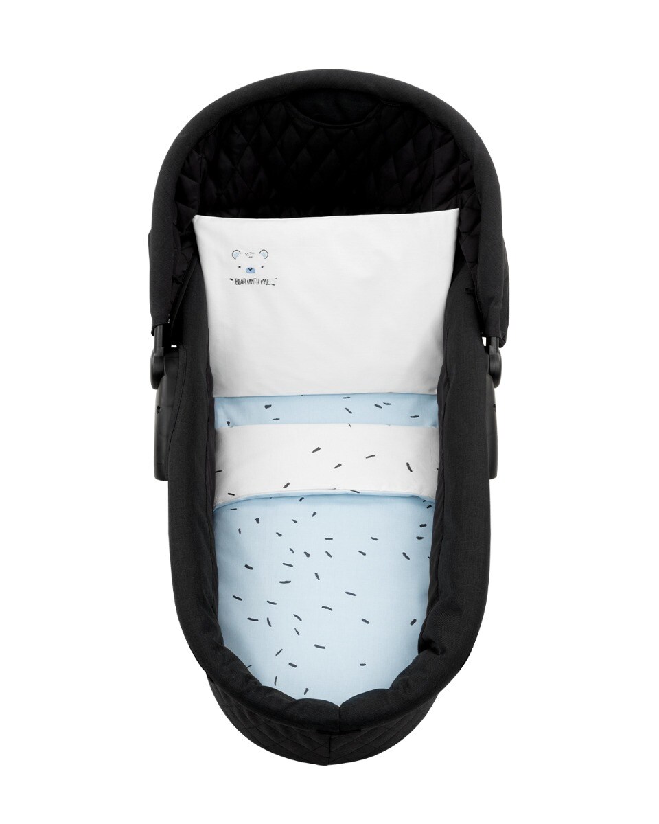 Kikkaboo Kinderwagen Bettw&auml;sche-Set B&auml;r 6tlg Decke 80 x 60 Kissen 35 x 26 Laken blau - Bild 1