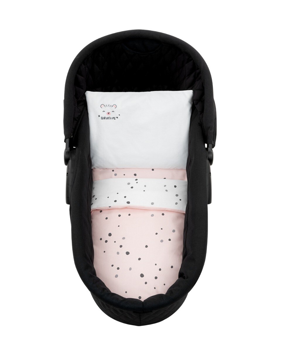 Kikkaboo Kinderwagen Bettw&auml;sche-Set B&auml;r 6tlg Decke 80 x 60 Kissen 35 x 26 Laken rosa - Bild 1