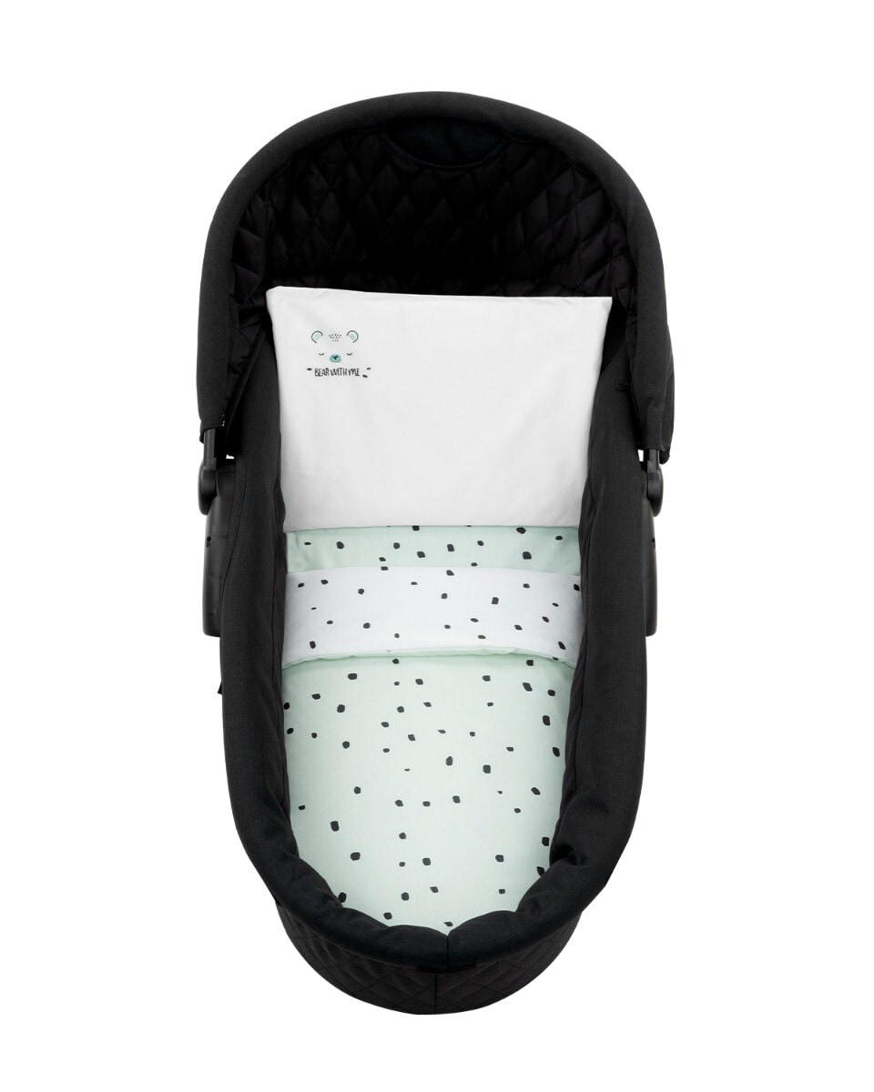 Kikkaboo Kinderwagen Bettw&auml;sche-Set B&auml;r 6tlg Decke 80 x 60 Kissen 35 x 26 Laken gr&uuml;n - Bild 1