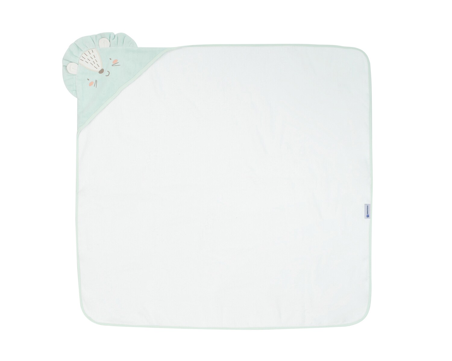 Kikkaboo Kapuzenhandtuch 90 x 90 cm, Babyhandtuch mit Kapuze, 100% Baumwolle grün