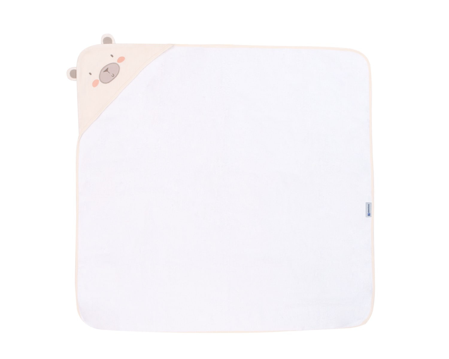 Kikkaboo Kapuzenhandtuch 90 x 90 cm, Babyhandtuch mit Kapuze, 100% Baumwolle beige - Bild 1