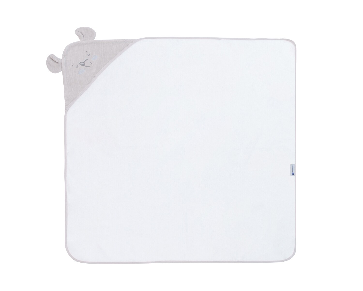 Kikkaboo Kapuzenhandtuch 90 x 90 cm, Babyhandtuch mit Kapuze, 100% Baumwolle grau