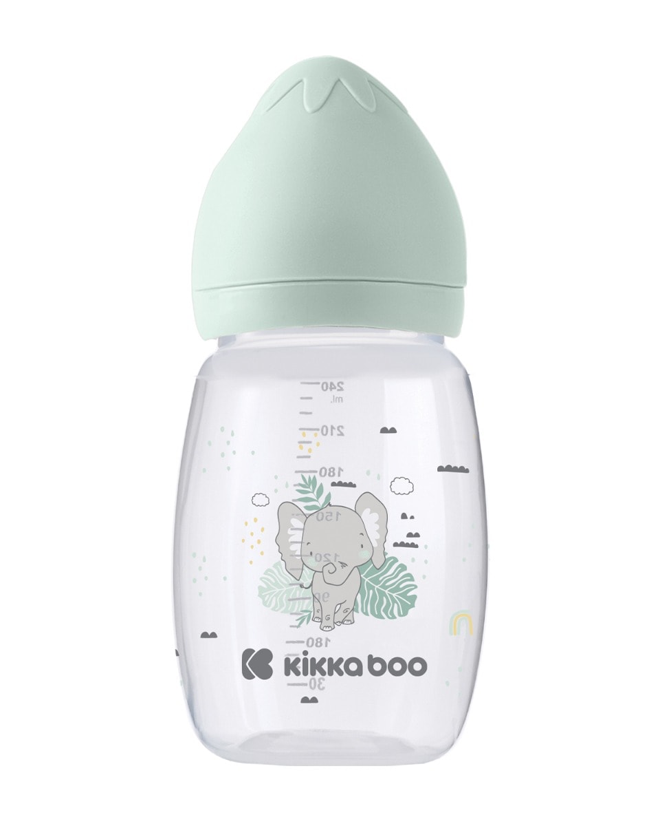 Kikkaboo Babyflasche Savanna 260ml Silikonsauger Gr&ouml;&szlig;e M Anti-Kolik ab 3 Monaten gr&uuml;n - Bild 1