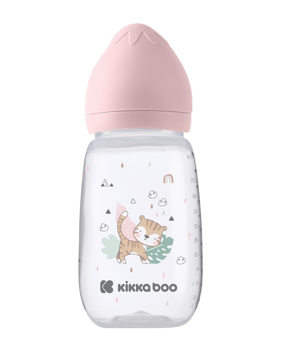 Kikkaboo Babyflasche Savanna 310ml Silikonsauger Gr&ouml;&szlig;e L Anti-Kolik ab 6 Monaten rosa - Bild 1