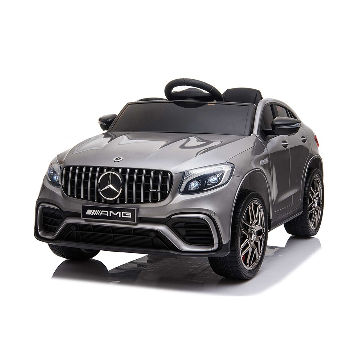 Moni Kinder Elektroauto Mercedes AMG GLC 63S, EVA-Reifen, Musik, Fernbedienung silber