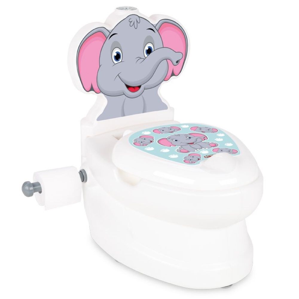 Pilsan Töpfchen Elefant 07566 Musik Licht Toilettenpapierhalter Behälter Deckel weiß | 08693461045530