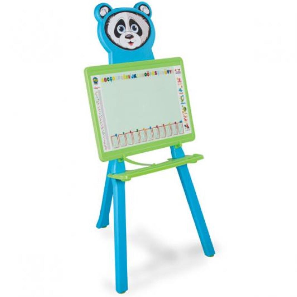 Pilsan Kindertafel Panda 03418 Höhe 95 cm Stift Schwamm Standtafel, ab 3 Jahren blau | 08693461003967
