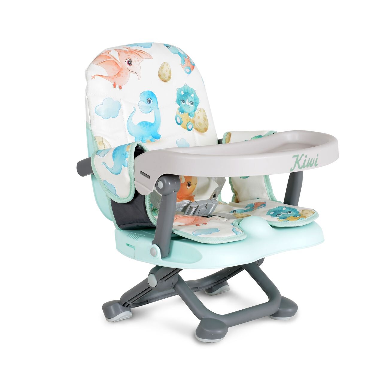 Kinderstuhl Kiwi, Kinder Stuhl-, Sitzerhöhung, Boostersitz, Tisch, klappbar grün grau