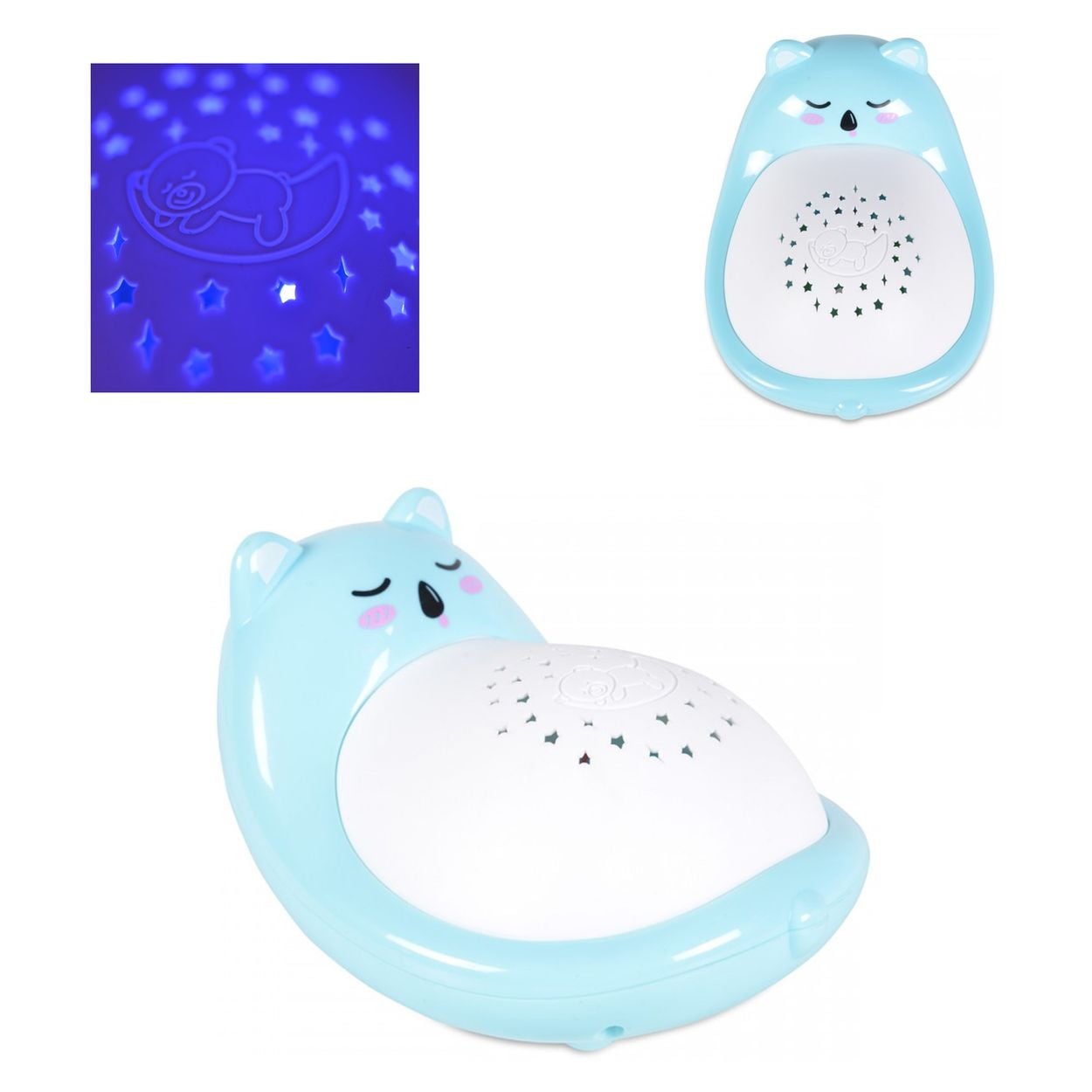 Moni Nachtlicht Tiere Musikspielzeug Spieluhr Lichtfunktion, Melodien, Projektor blau - Bild 1