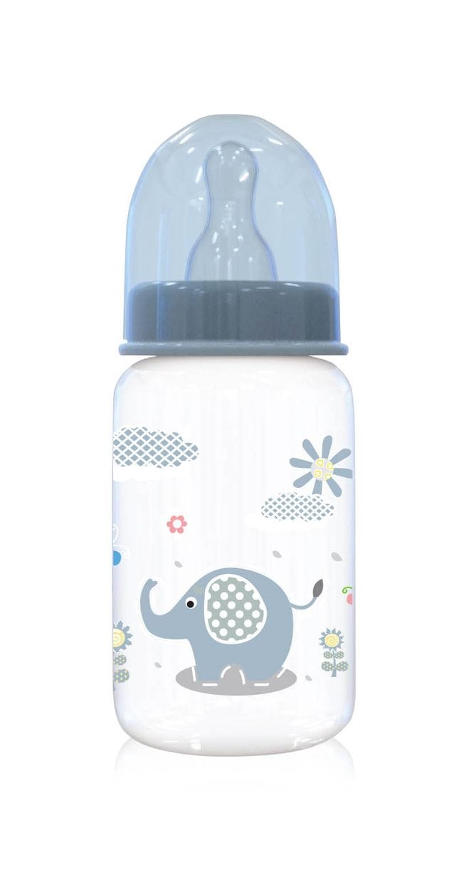 Baby Care Babyflasche Simple 125 ml Tiere Schutzdeckel Sauger Gr&ouml;&szlig;e 0+ ab Geburt blau - Bild 1
