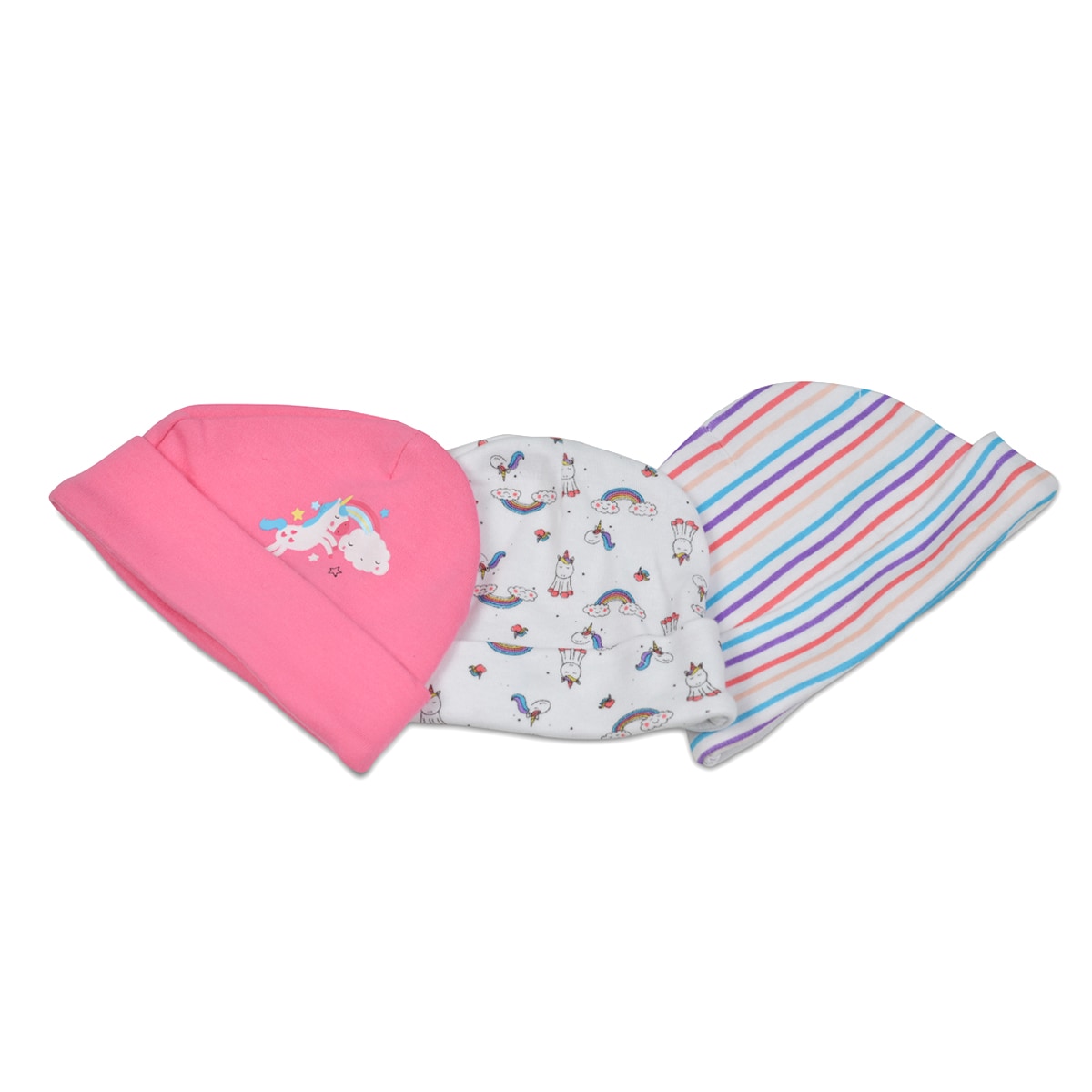 Cangaroo Babym&uuml;tze Kay 3er-Set Gr&ouml;&szlig;e 46 cm, Erstlingsm&uuml;tze, 100% Baumwolle pink - Bild 1