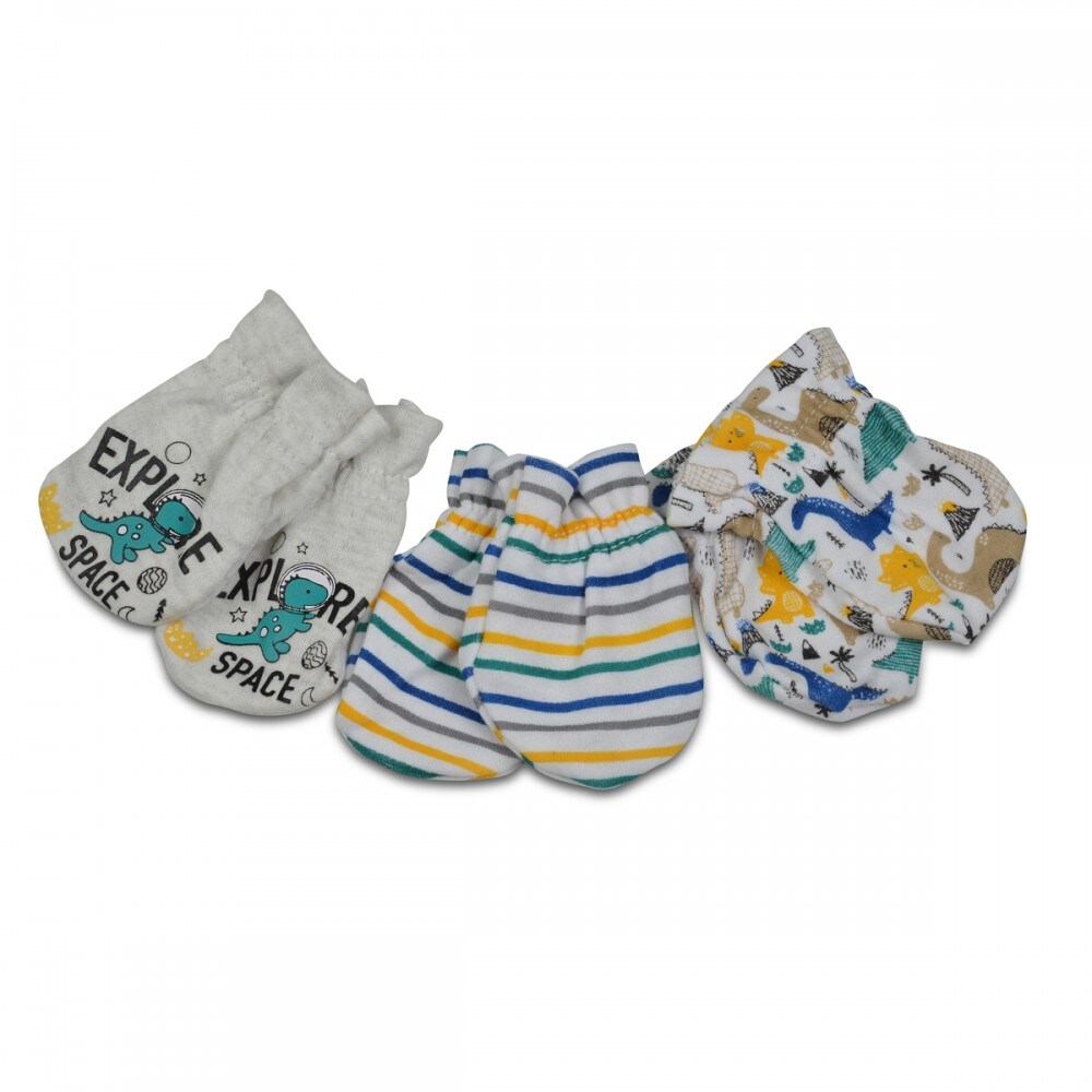 Cangaroo Baby-F&auml;ustlinge Kay 3er Set, aus 100% Baumwolle, Erstlingshandschuhe blau - Bild 1