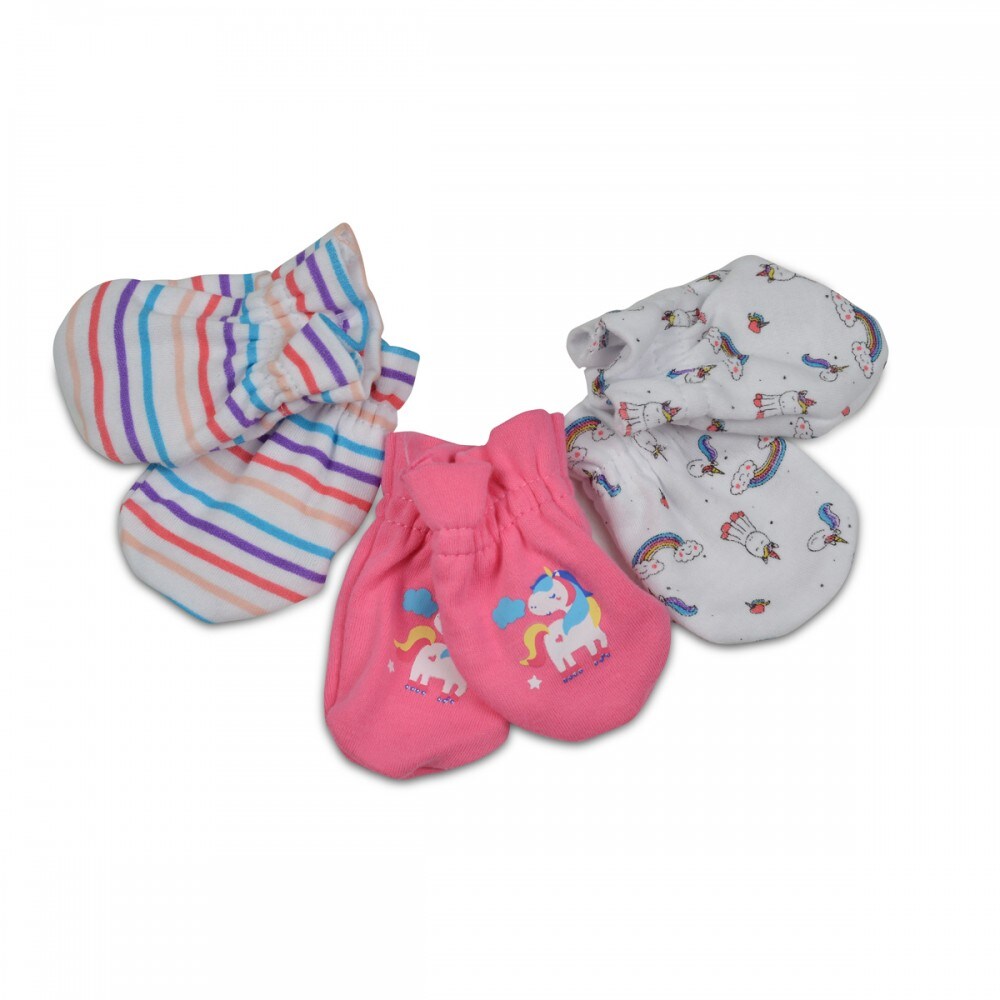 Cangaroo Baby-F&auml;ustlinge Kay 3er Set, aus 100% Baumwolle, Erstlingshandschuhe rosa - Bild 1