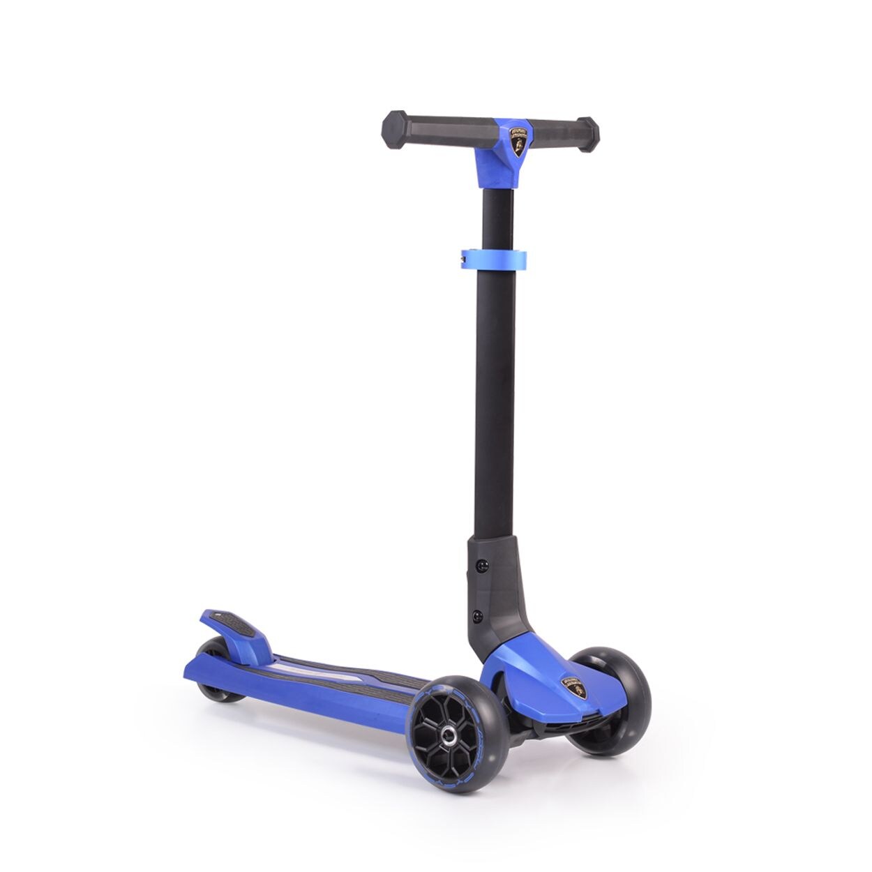 Byox Kinderroller Lamborghini 3 Räder klappbar PU-Räder ABEC-7 LED-Räder Bremse blau