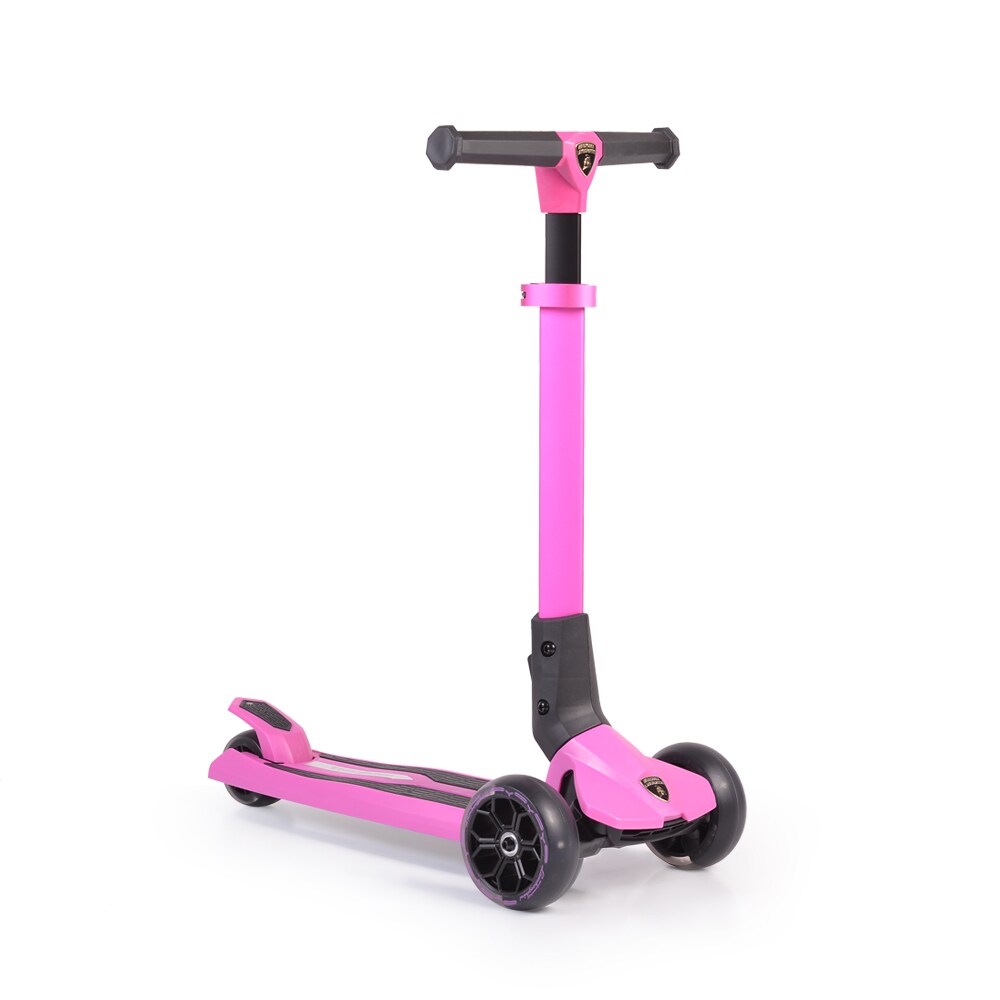 Byox Kinderroller Lamborghini 3 Räder klappbar PU-Räder ABEC-7 LED-Räder Bremse pink | 03800146226954