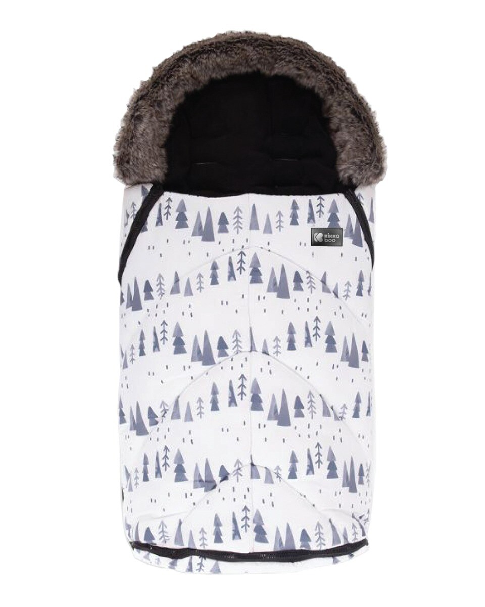 Kikkaboo Fu&szlig;sack Shiny Nylon f&uuml;r Kinderwagen Motiv aufgedruckt Rei&szlig;verschluss wei&szlig; - Bild 1