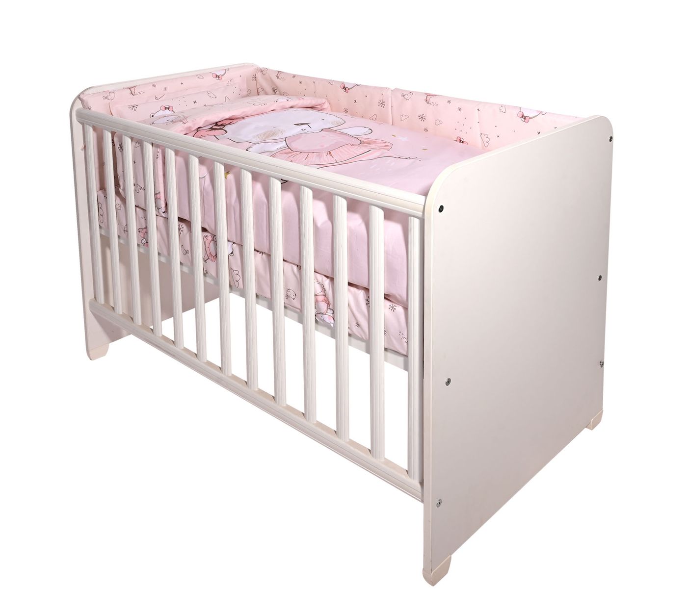 Lorelli Babybettw&auml;sche Set Smile 6-teilig Decke 140x95 Kissen 43x35 Bett 120x60 rosa - Bild 1