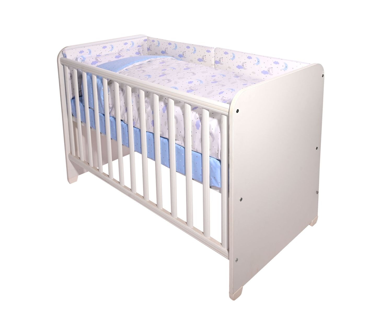 Lorelli Babybettwäsche Set Smile 6-teilig Decke 140x95 Kissen 43x35 Bett 120x60 blau