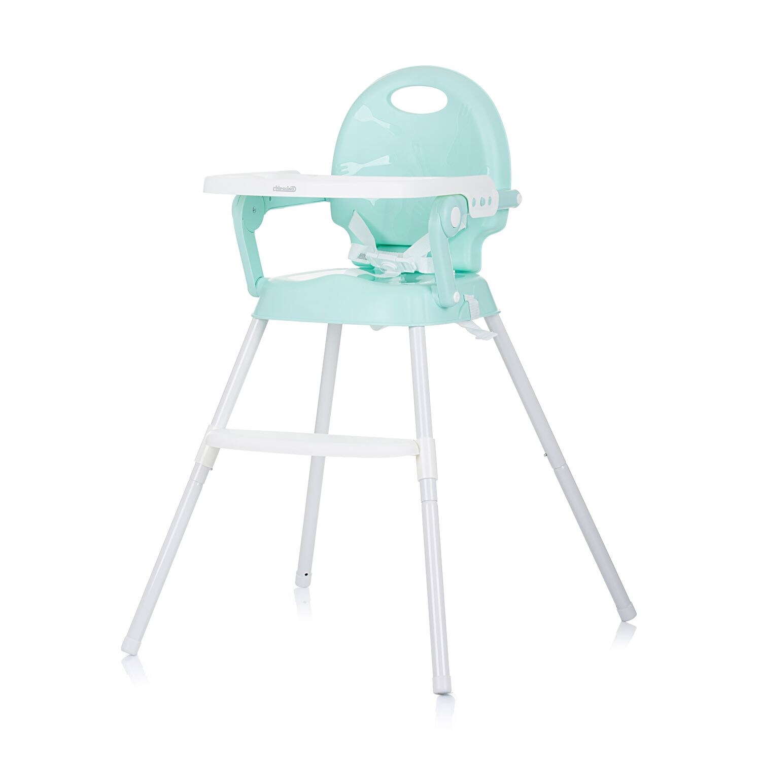 Chipolino Hochstuhl 3 in 1 Bonbon, Sitzerhöhung, Fußstütze, Tablett verstellbar türkis | 03800931050856