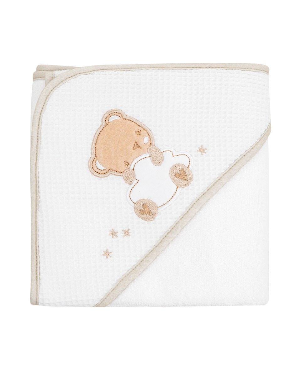 Kikkaboo Kapuzenhandtuch Dream Big 90 x 90 cm Babyhandtuch Tiermotiv Baumwolle beige