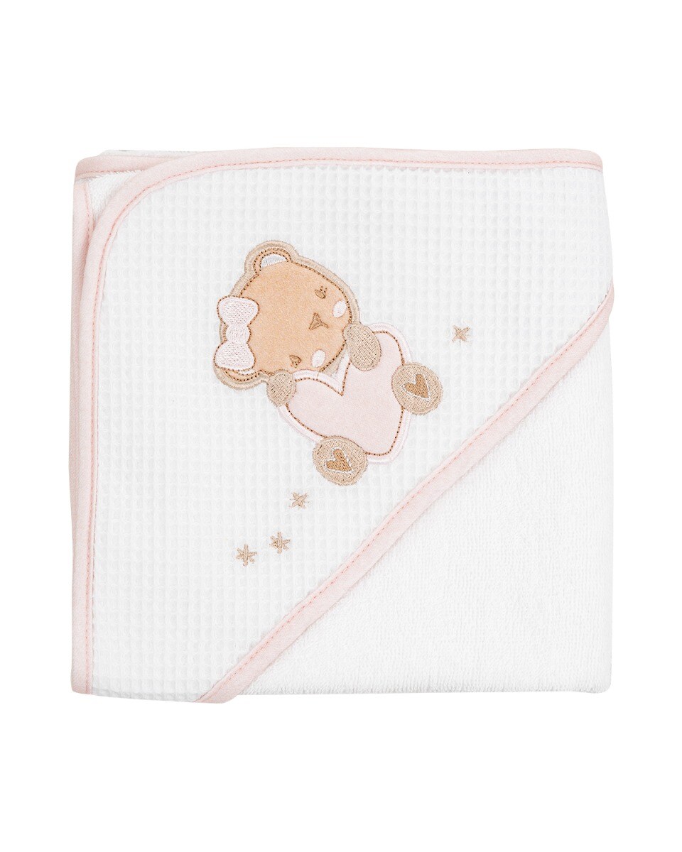 Kikkaboo Kapuzenhandtuch Dream Big 90 x 90 cm Babyhandtuch Tiermotiv Baumwolle rosa - Bild 1