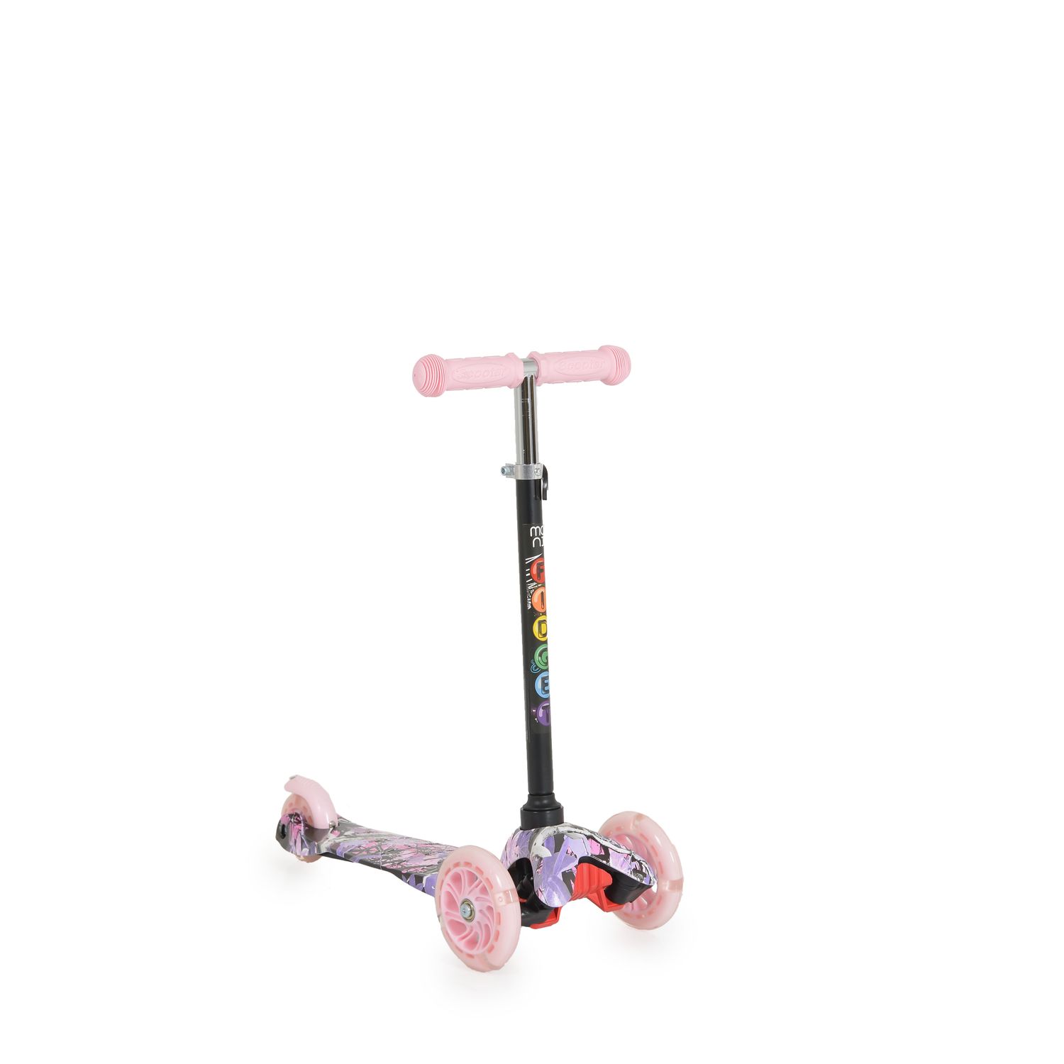 Moni Kinderroller Fidget 3 R&auml;der h&ouml;henverstellbar, PU-R&auml;der, Wasserdruck, ABEC-7 rosa - Bild 1