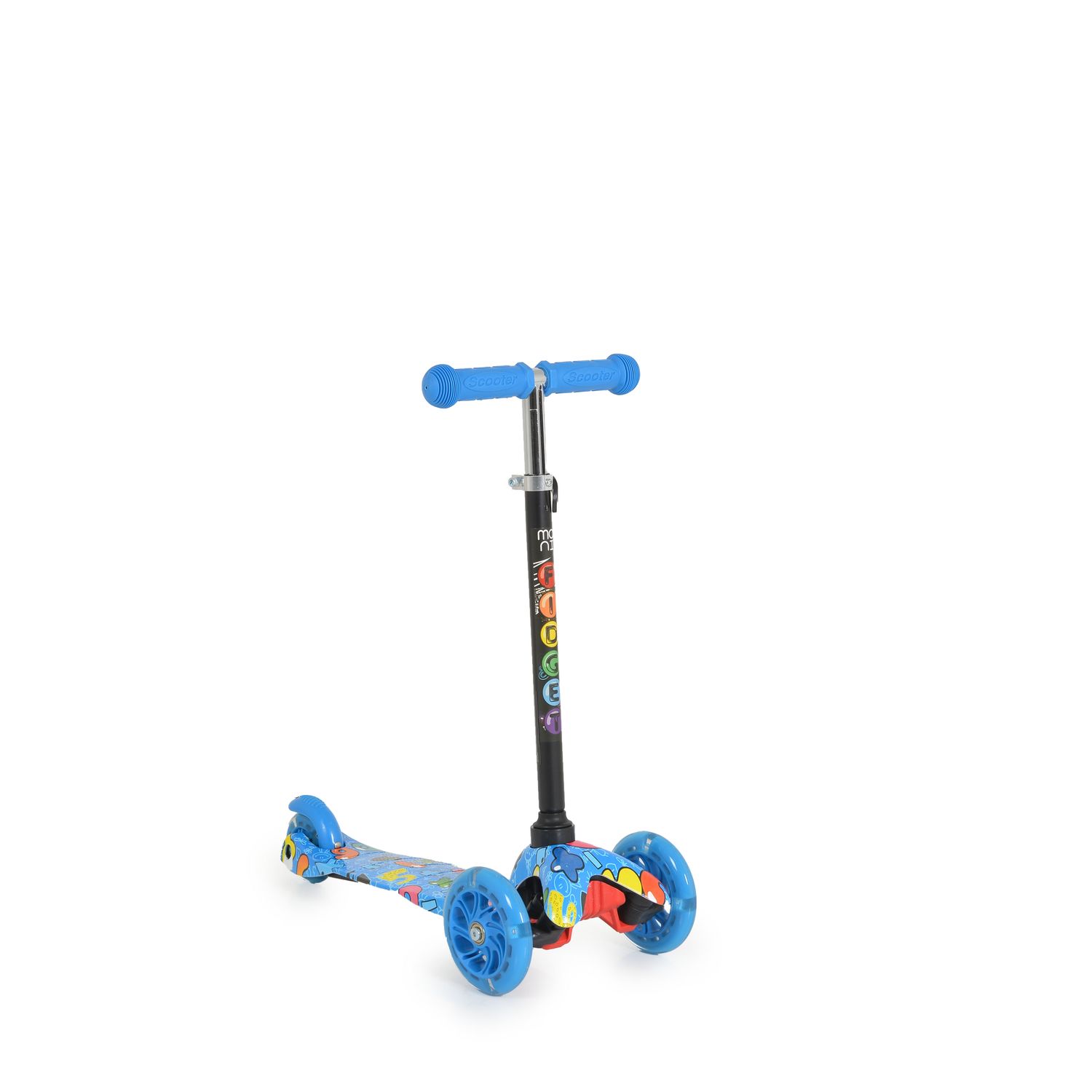 Moni Kinderroller Fidget 3 R&auml;der h&ouml;henverstellbar, PU-R&auml;der, Wasserdruck, ABEC-7 blau - Bild 1