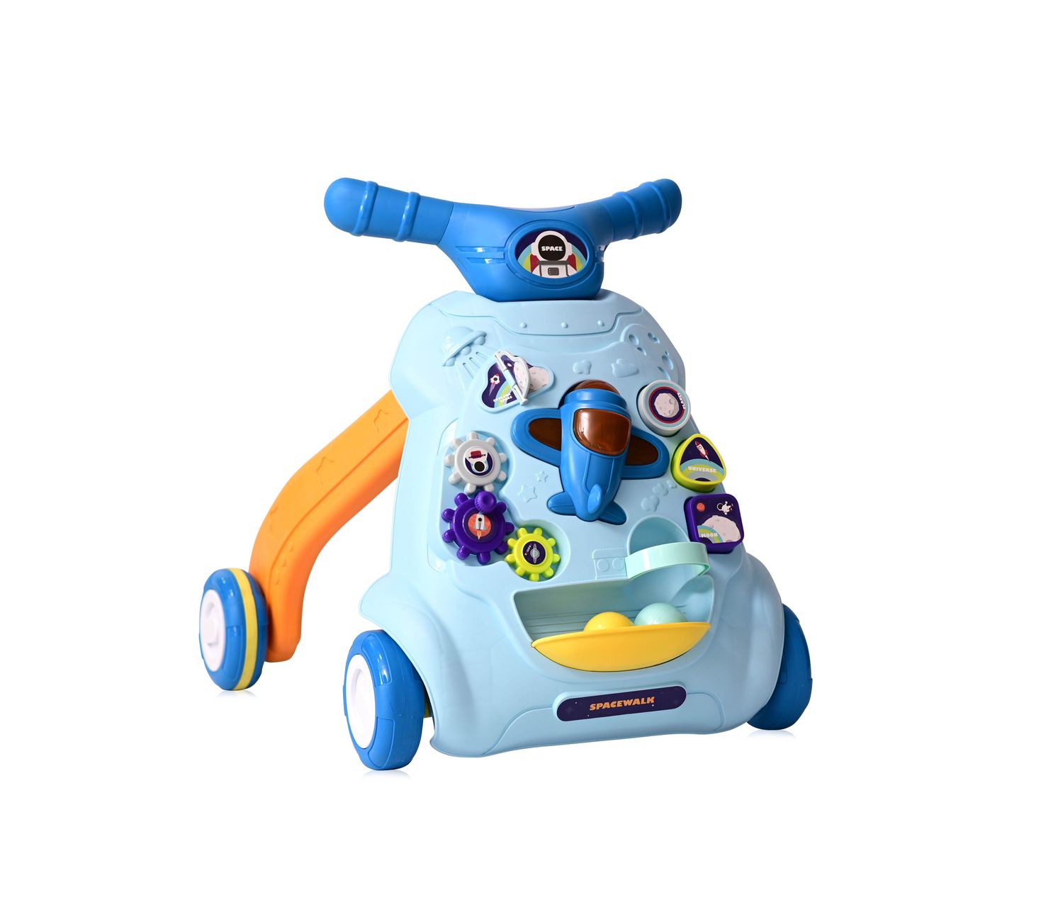 Lorelli Lauflernwagen Space Musik Licht zwei B&auml;lle verschiedene Formen Zahnr&auml;der blau - Bild 1