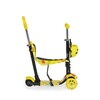 Moni Kinderroller Lollipop 3 in 1 Schiebestange, Sitz, PU-Vorderräder mit LED gelb - Bild 2