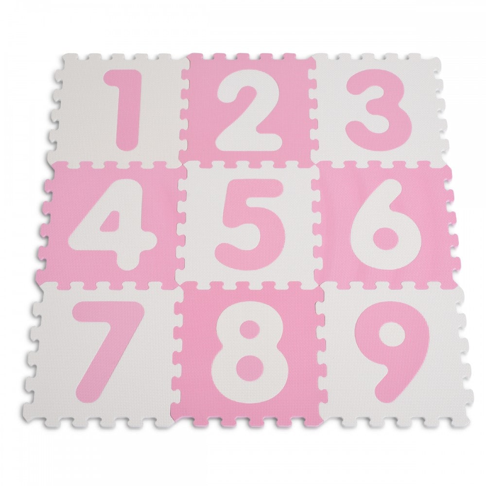 Moni Puzzlematte 9-teilig Zahlen 1001B3 Puzzleteppich Teilegr&ouml;&szlig;e 32 x 32 cm rosa - Bild 1