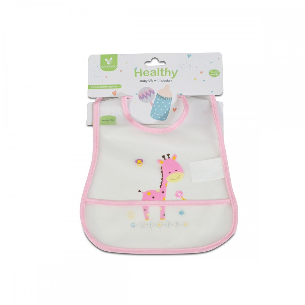 Cangaroo Babylatz Healthy 1701 mit Selbstverschluss, Kr&uuml;melschutz, EVA-Material rosa - Bild 1