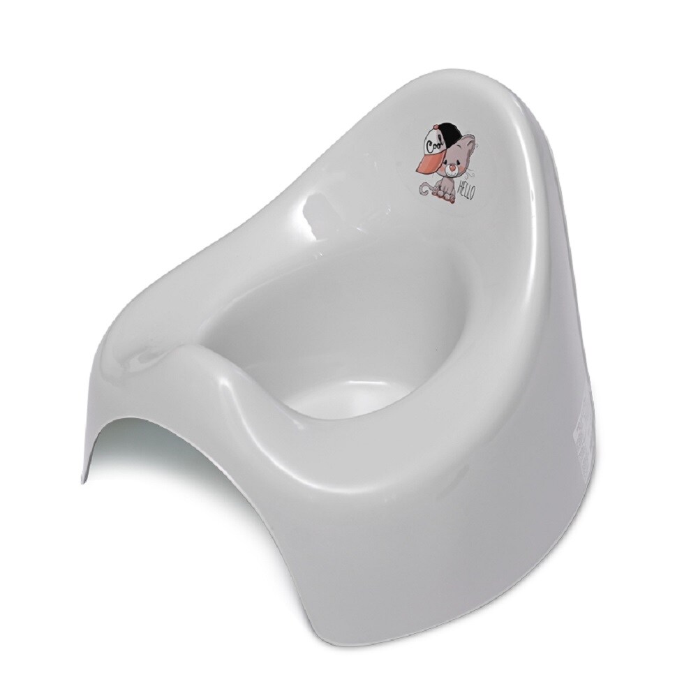 Lorelli T&ouml;pfchen aus unbedenklichem Kunststoff, Spritzschutz, leicht zu reinigen hellgrau - Bild 1