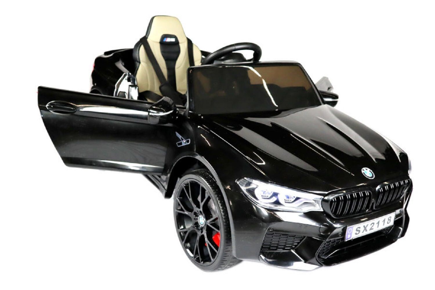 ES-Toys Kinder Elektroauto BMW M5 Drift Version Stoßdämpfer 12V7A Fernbedienung schwarz