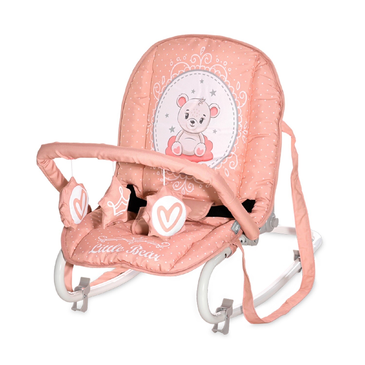 Lorelli Babywippe Eliza Spielbogen, verstellbar, Tragegriffe, Schwingeffekt pink | 03800151979043