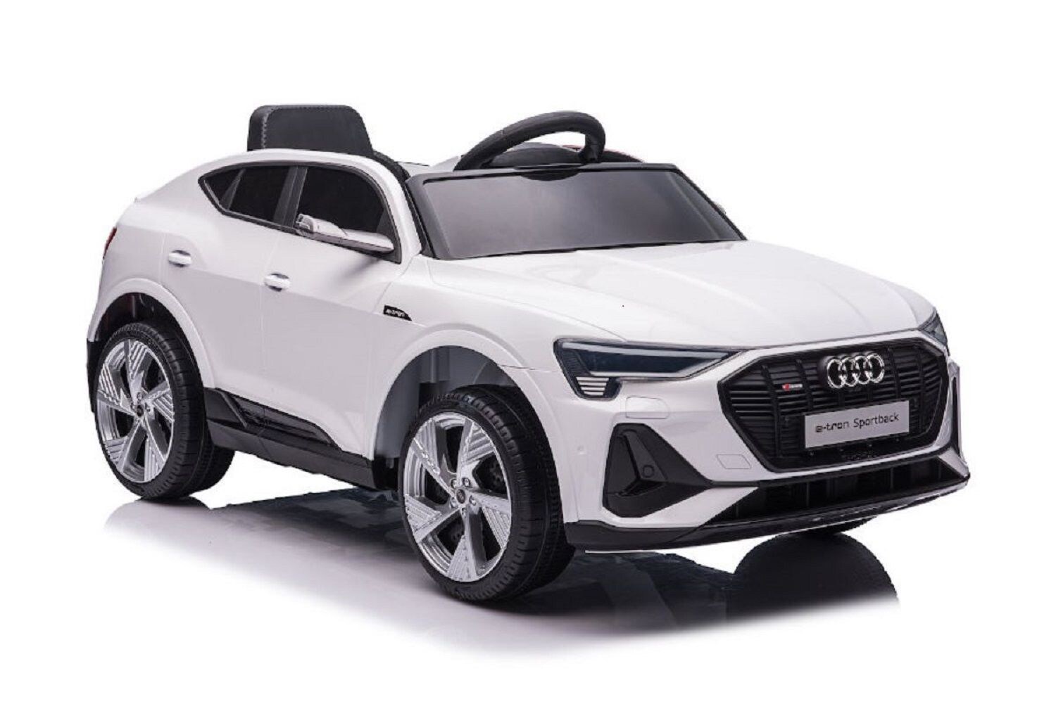 Es-Toys Kinder Elektroauto Audi E-Tron, EVA-Reifen, Allradantrieb, Fernbedienung weiß