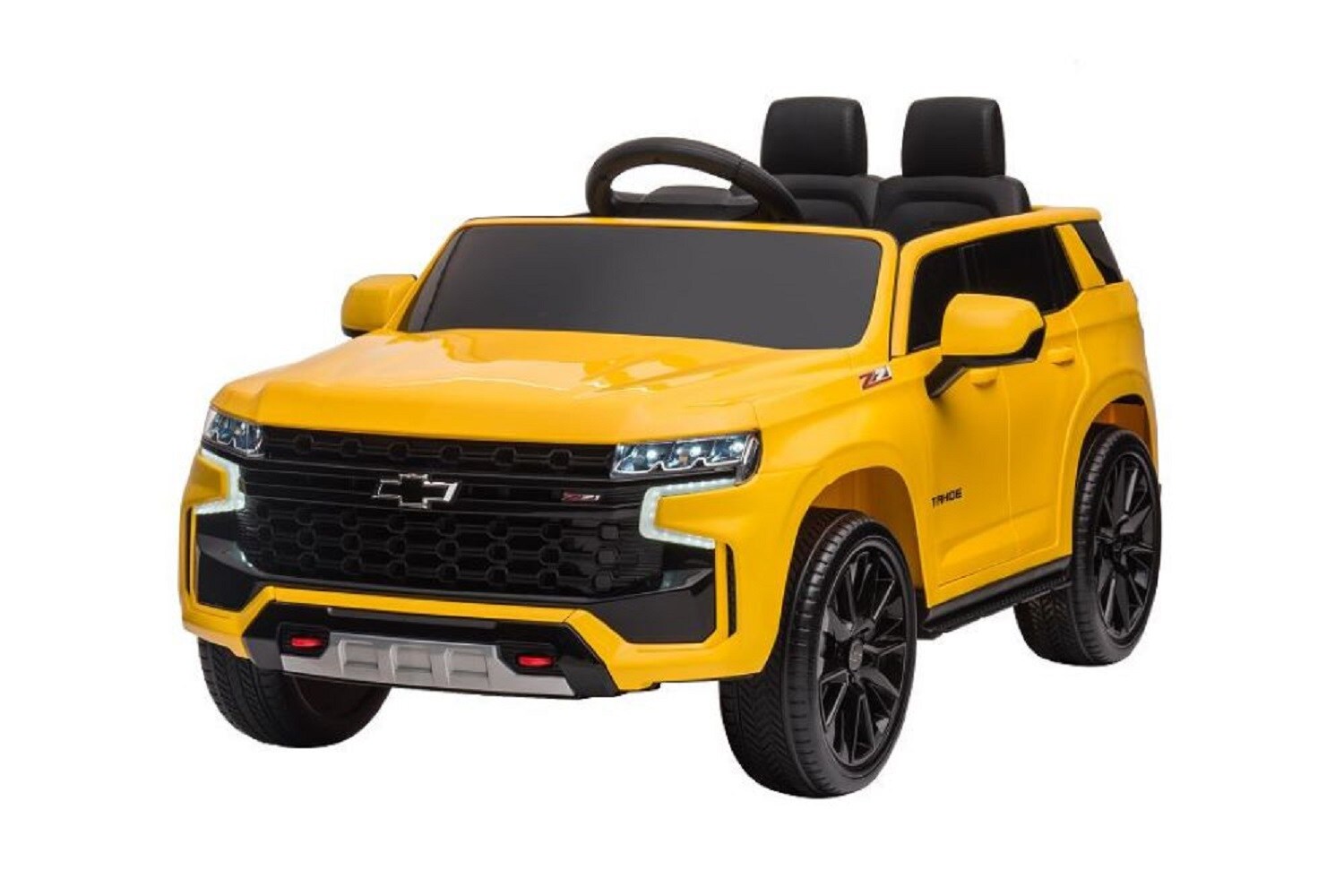 ES-Toys Kinder Elektroauto Chevrolet Tahoe EVA-Reifen Kunstledersitz Sto&szlig;d&auml;mpfer gelb - Bild 1