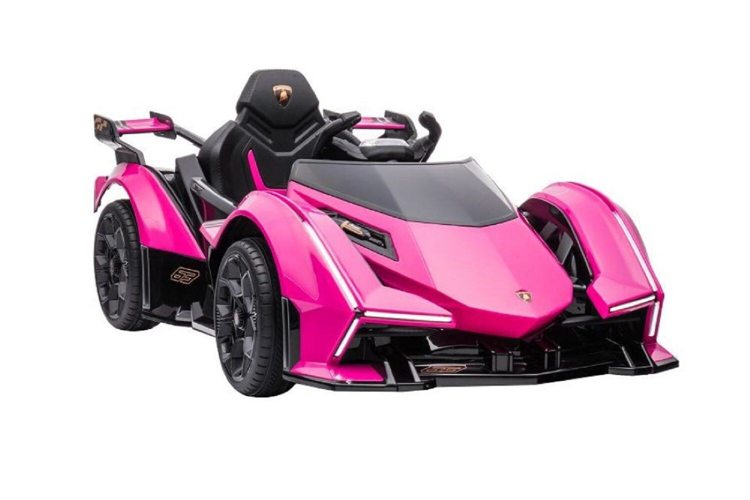 ES-Toys Kinder Elektroauto Lamborghini V12 Vision Gran Turismo Fernbedienung MP3 pink