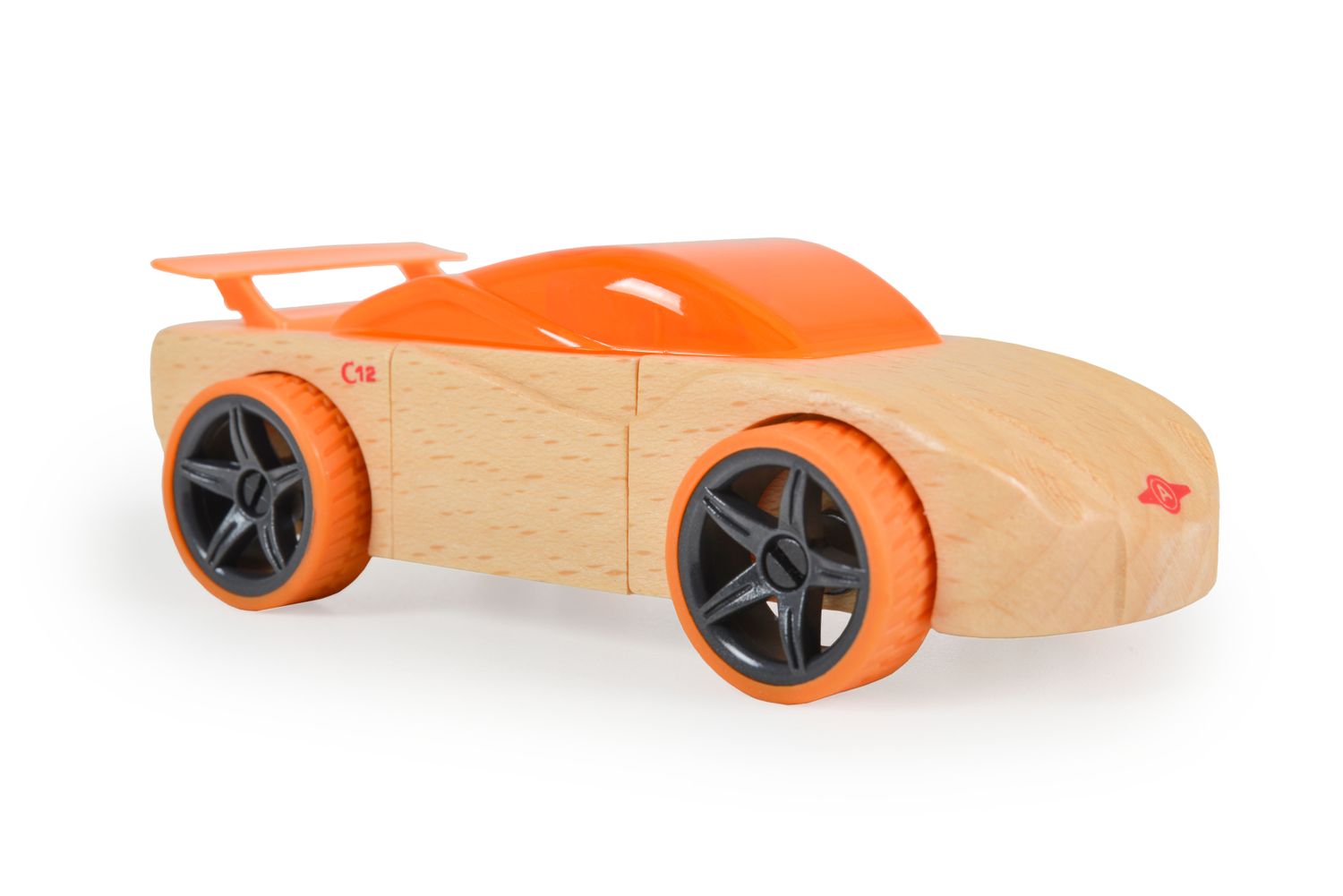 Moni Spielzeugautos Mini aus Buchenholz verschiedene Modelle, ab 4 Jahre orange - Bild 1