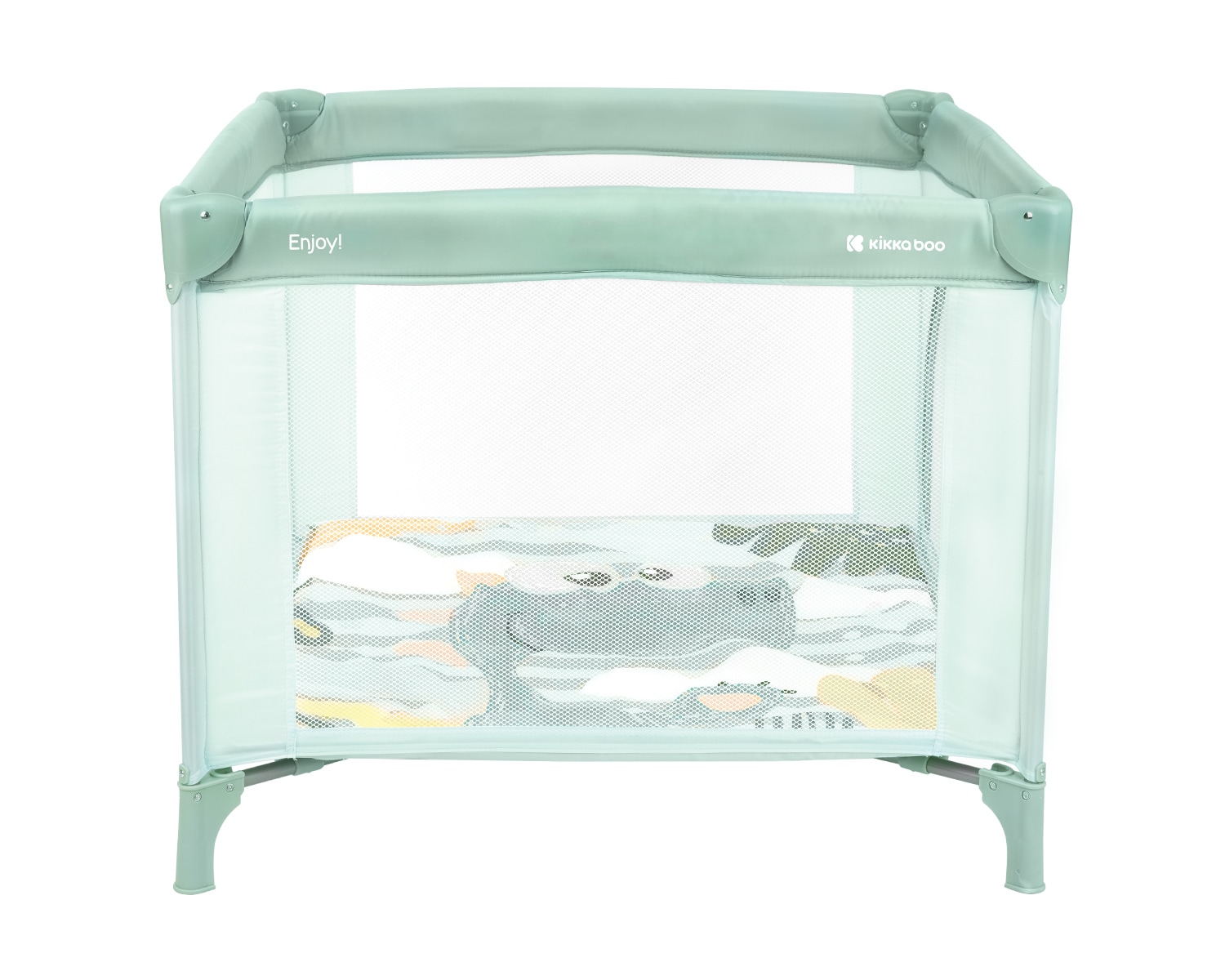 Kikkaboo Laufstall Enjoy Reisebett klappbar, Matratze, Sichtfenster, Tragetasche t&uuml;rkis - Bild 1